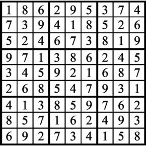 Answers to Previous Sudoku Puzzle