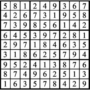 Answers to Previous Sudoku Puzzle