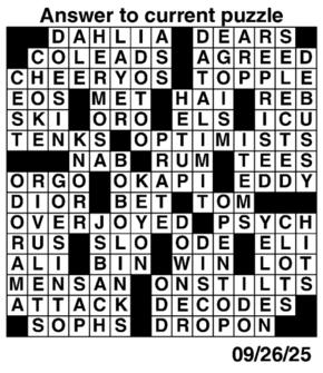 Answers to Previous Crossword