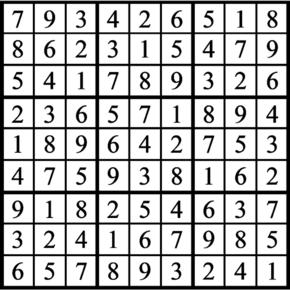 Answers to Previous Sudoku Puzzle