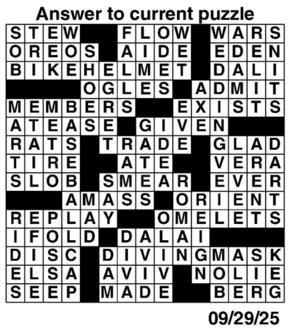 Answers to Previous Crossword