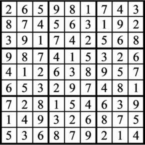 Answers to Previous Sudoku Puzzle