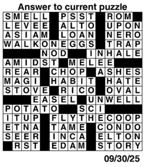 Answers to Previous Crossword