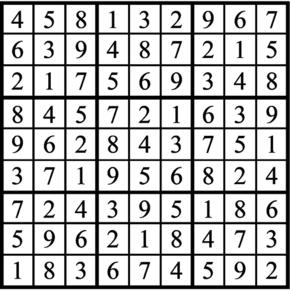 Answers to Previous Sudoku Puzzle