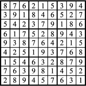 Answers to Previous Sudoku Puzzle