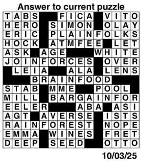 Answers to Previous Crossword