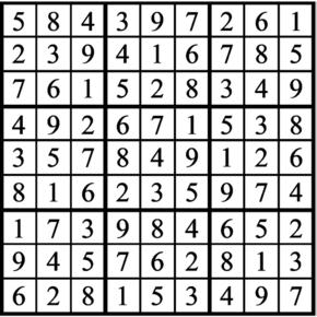 Answers to Previous Sudoku Puzzle