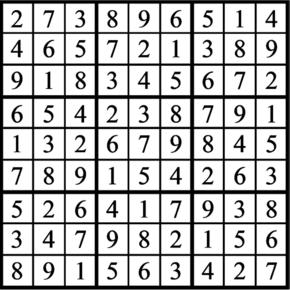Answers to Previous Sudoku Puzzle