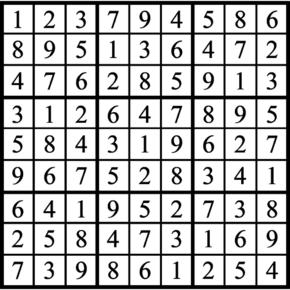Answers to Previous Sudoku Puzzle