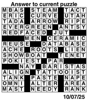 Answers to Previous Crossword