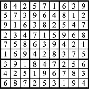 Answers to Previous Sudoku Puzzle