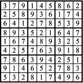 Answers to Previous Sudoku Puzzle