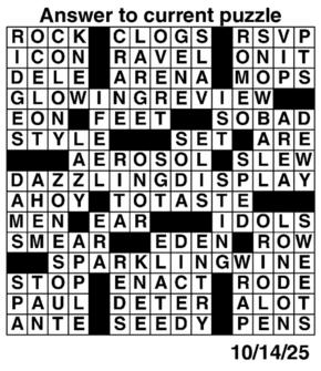 Answers to Previous Crossword