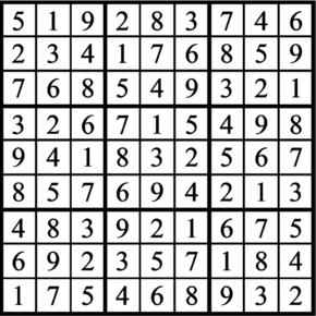 Answers to Previous Sudoku Puzzle