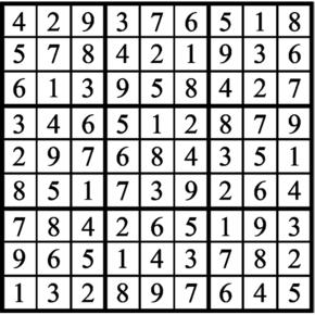 Answers to Previous Sudoku Puzzle