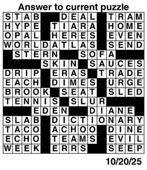 Answers to Previous Crossword