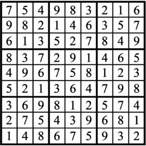 Answers to Previous Sudoku Puzzle