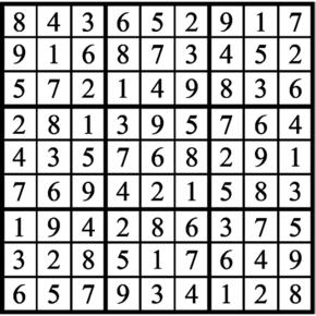 Answers to Previous Sudoku Puzzle