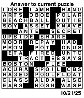Answers to Previous Crossword