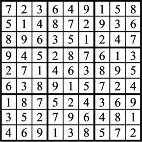 Answers to Previous Sudoku Puzzle