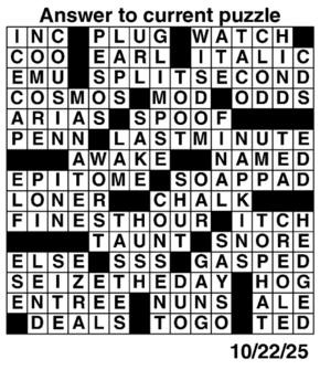 Answers to Previous Crossword