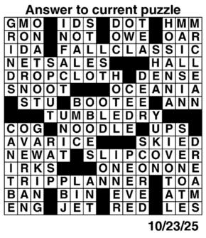 Answers to Previous Crossword