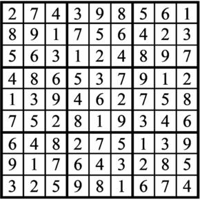 Answers to Previous Sudoku Puzzle