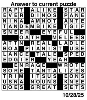 Answers to Previous Crossword