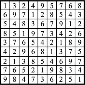 Answers to Previous Sudoku Puzzle