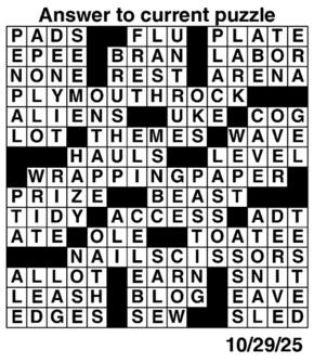 Answers to Previous Crossword