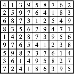 Answers to Previous Sudoku Puzzle