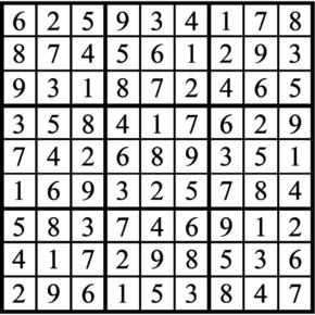 Answers to Previous Sudoku Puzzle