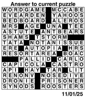 Answers to Previous Crossword