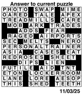 Answers to Previous Crossword