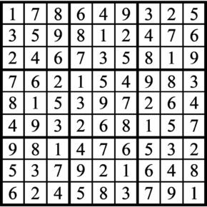Answers to Previous Sudoku Puzzle
