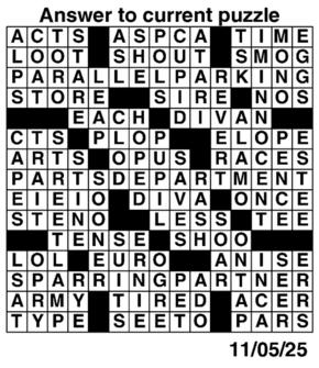 Answers to Previous Crossword