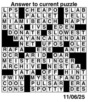 Answers to Previous Crossword
