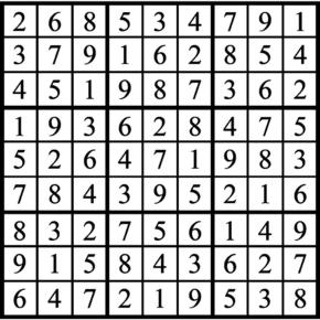Answers to Previous Sudoku Puzzle
