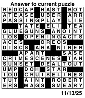 Answers to Previous Crossword