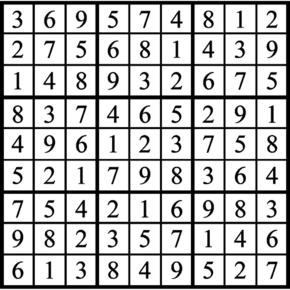 Answers to Previous Sudoku Puzzle