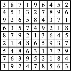 Answers to Previous Sudoku Puzzle