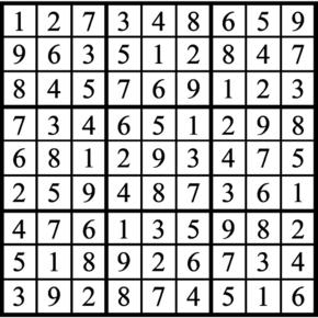 Answers to Previous Sudoku Puzzle