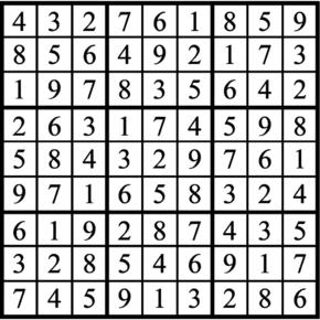 Answers to Previous Sudoku Puzzle
