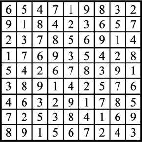 Answers to Previous Sudoku Puzzle