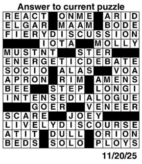 Answers to Previous Crossword