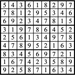 Answers to Previous Sudoku Puzzle