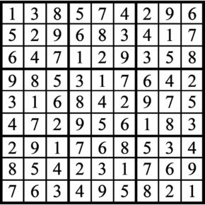 Answers to Previous Sudoku Puzzle