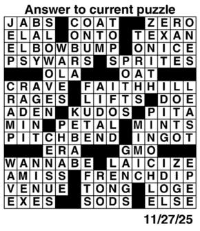 Answers to Previous Crossword