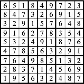 Answers to Previous Sudoku Puzzle