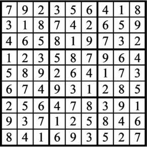 Answers to Previous Sudoku Puzzle